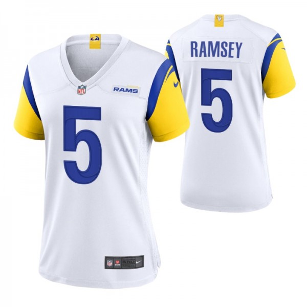 Los Angeles Rams Jalen Ramsey #5 White Alternate G...