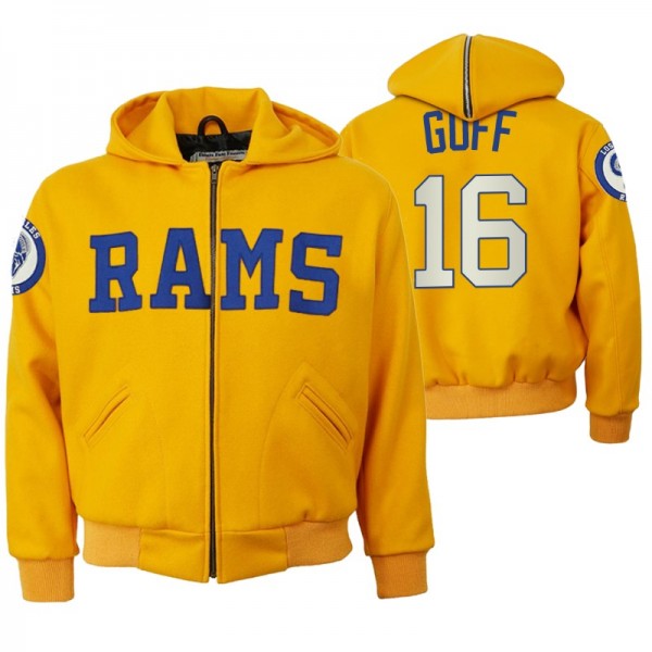 Jared Goff Los Angeles Rams Gold Vintage 1950 Auth...