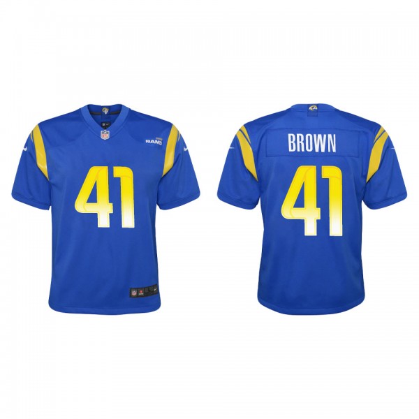 Youth Los Angeles Rams Malcolm Brown Royal Game Je...