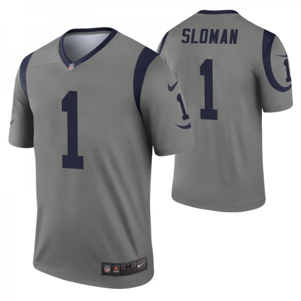 Men's Sam Sloman Los Angeles Rams Jersey Gray Inve...