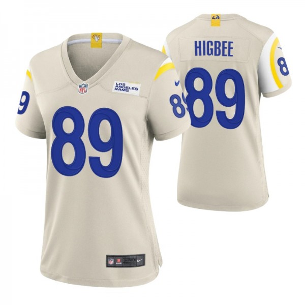 Women's Los Angeles Rams Tyler Higbee #89 Bone Gam...