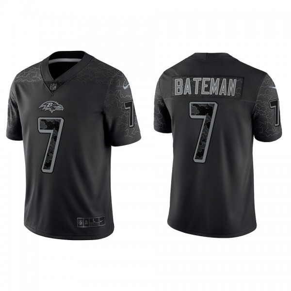 Rashod Bateman Baltimore Ravens Black Reflective L...