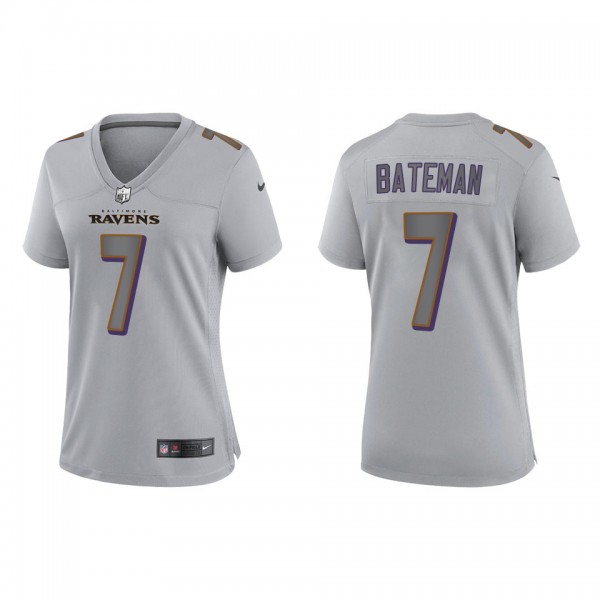 Rashod Bateman Women's Baltimore Ravens Gray Atmosphere Fashion Game Jersey