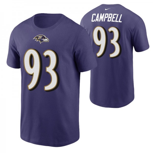 Men's Baltimore Ravens Calais Campbell #93 Purple ...