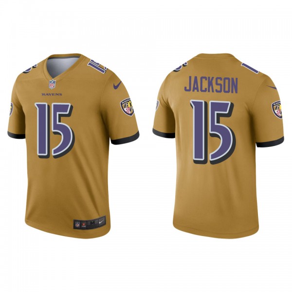Men's Baltimore Ravens DeSean Jackson Gold Inverted Legend Jersey