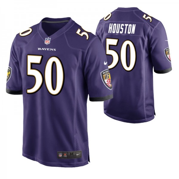 Baltimore Ravens #50 Justin Houston Purple Game Je...