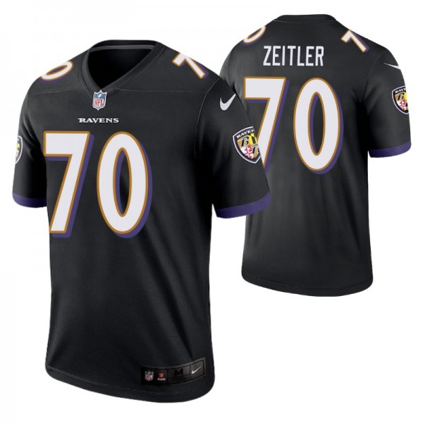 Kevin Zeitler #70 Baltimore Ravens Black Legend Je...