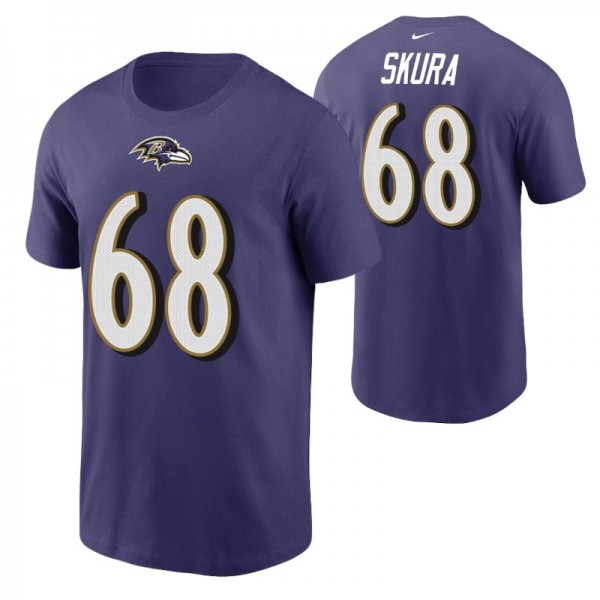 Men's Baltimore Ravens Matt Skura #68 Purple T-shi...