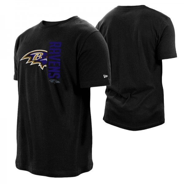Men's Baltimore Ravens Split Logo 2-Hit Black T-Sh...