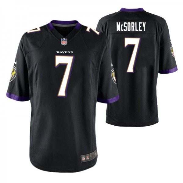 Baltimore Ravens Trace McSorley #7 Black Game Jers...