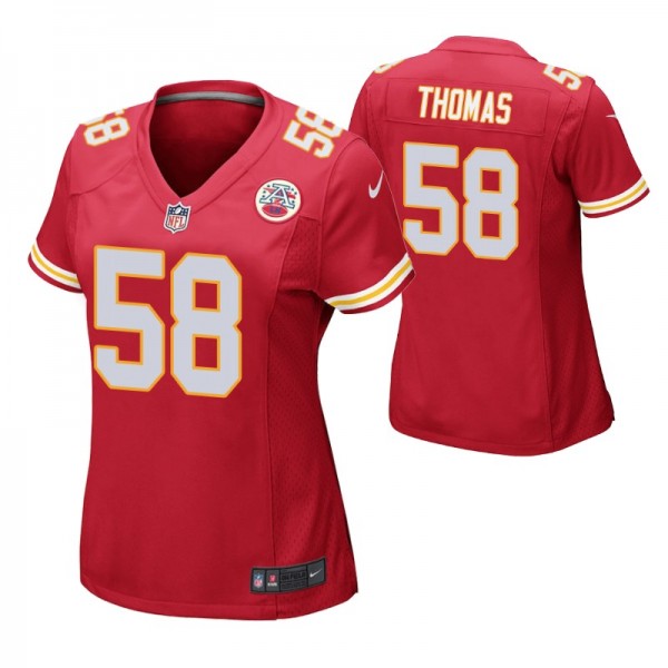 Women's - Kansas City Chiefs #58 Derrick Thomas Red Nike Game Jersey