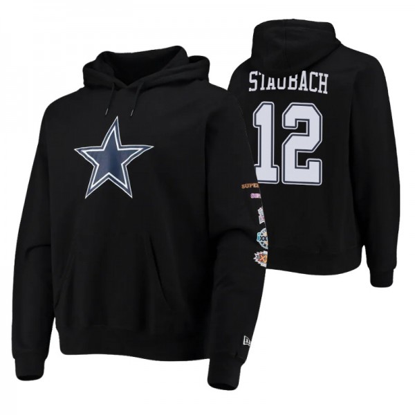 Dallas Cowboys #12 Roger Staubach Black Super Bowl...