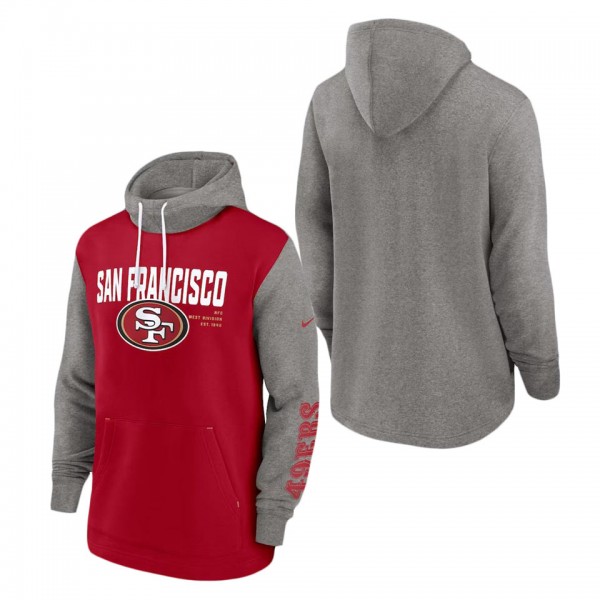 Men's San Francisco 49ers Nike Scarlet Fashion Color Block Pullover Hoodie