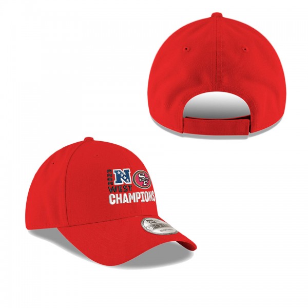 Men's San Francisco 49ers Scarlet 2023 NFC West Division Champions 9FORTY Adjustable Hat