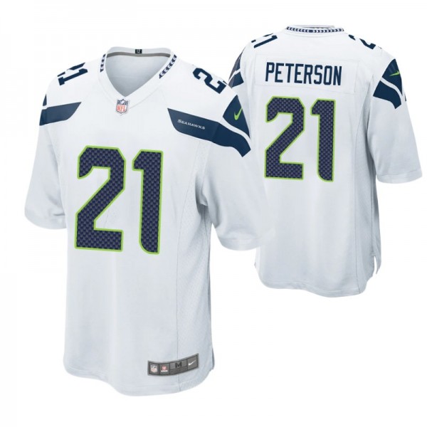 Seattle Seahawks Adrian Peterson #21 White Game Je...
