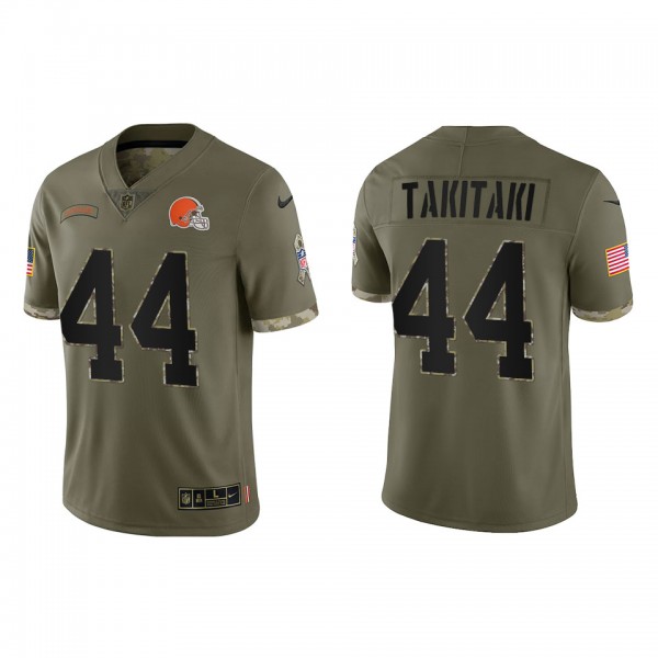 Sione Takitaki Cleveland Browns Olive 2022 Salute ...