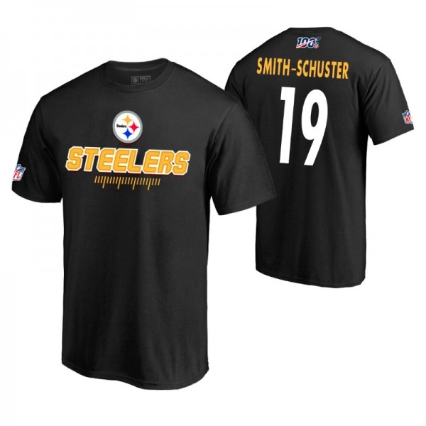 Men's Pittsburgh Steelers #19 JuJu Smith-Schuster 100 Primary Black Pro Line T-shirt