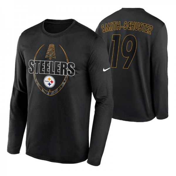 Pittsburgh Steelers JuJu Smith-Schuster #19 Icon Legend Black Performance Long Sleeve T-Shirt