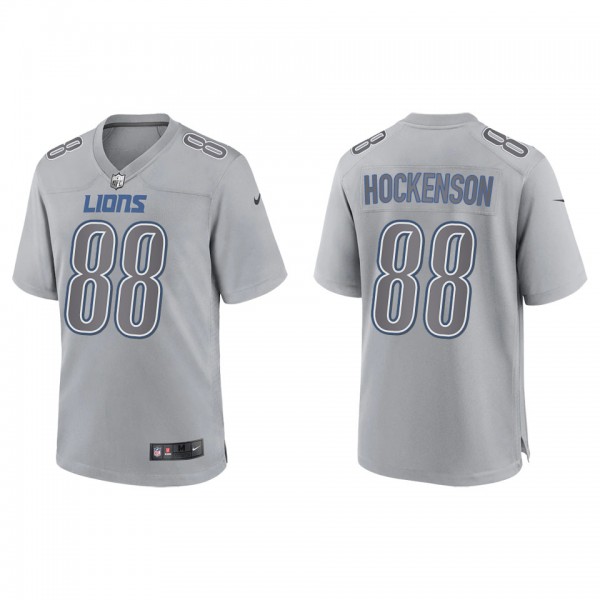 T.J. Hockenson Men's Detroit Lions Gray Atmosphere...