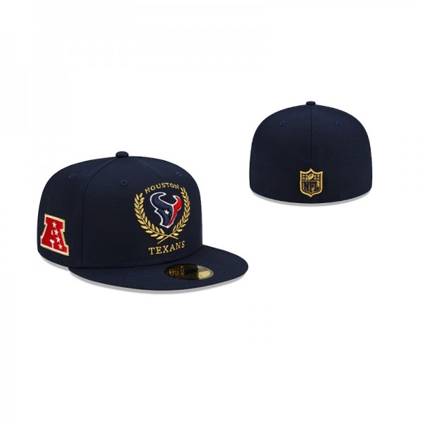 Houston Texans Gold Classic Navy Hat 59FIFTY Fitte...