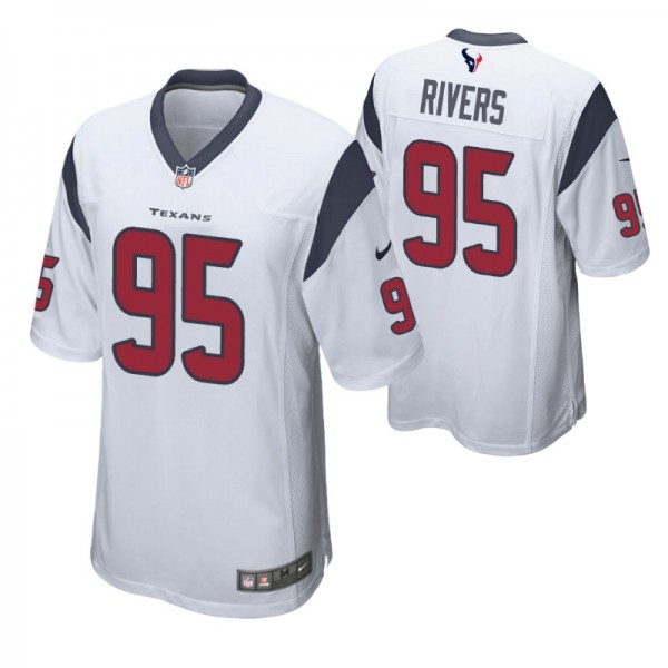 Houston Texans #95 Derek Rivers White Game Jersey