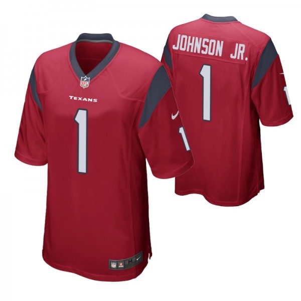 Houston Texans #1 Lonnie Johnson Jr. Red Game Jers...