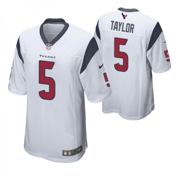 Houston Texans Tyrod Taylor #5 Game White Jersey