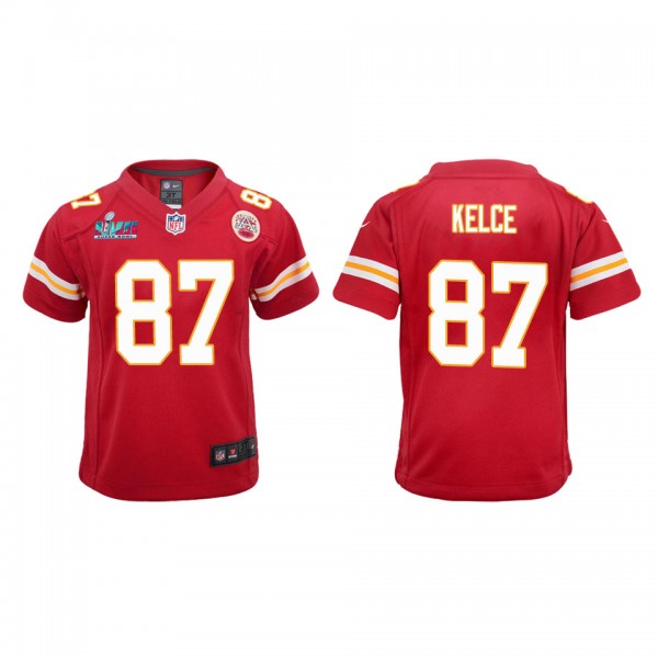 Travis Kelce Youth Kansas City Chiefs Super Bowl LVII Red Game Jersey
