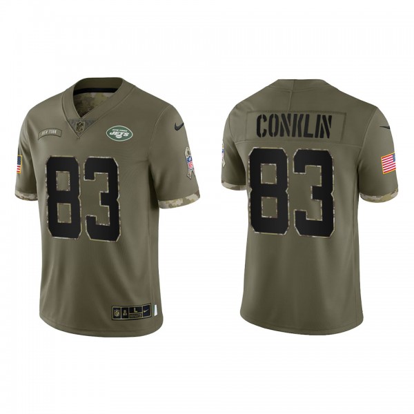 Tyler Conklin New York Jets Olive 2022 Salute To Service Limited Jersey
