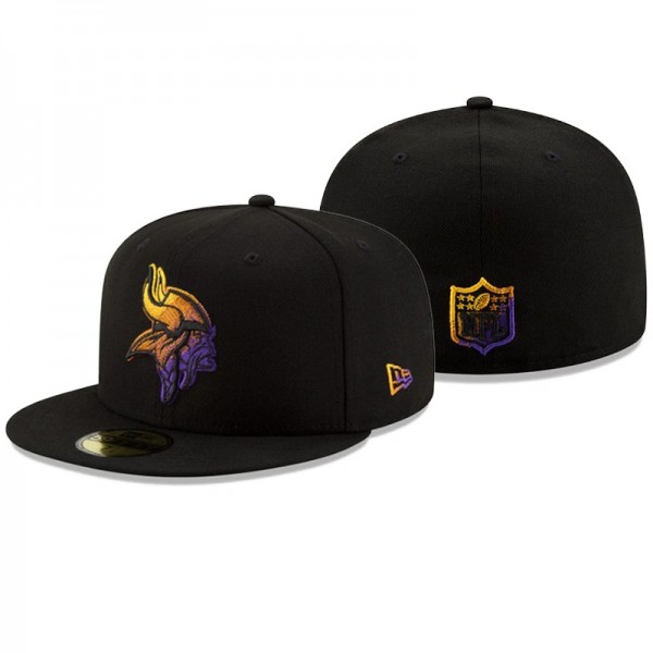 Minnesota Vikings Color Dim Black Hat 59FIFTY Fitt...