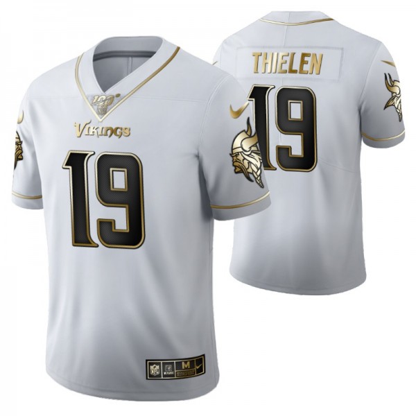 Minnesota Vikings Adam Thielen 100th Season Jersey - White Vapor Limited Golden Edition