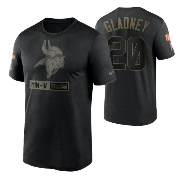 Minnesota Vikings Jeff Gladney #20 Black Short Sle...