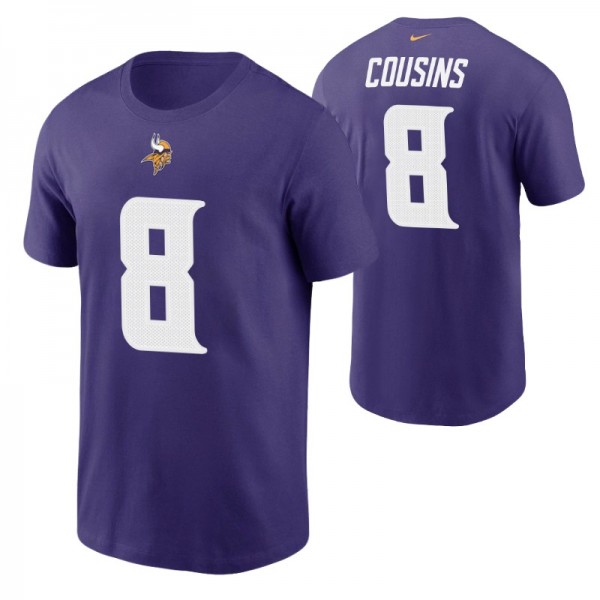 Men's Minnesota Vikings Kirk Cousins #8 Purple T-s...