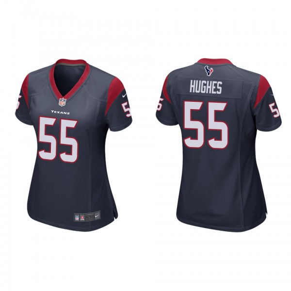 Women's Houston Texans Jerry Hughes Navy Game Jers...