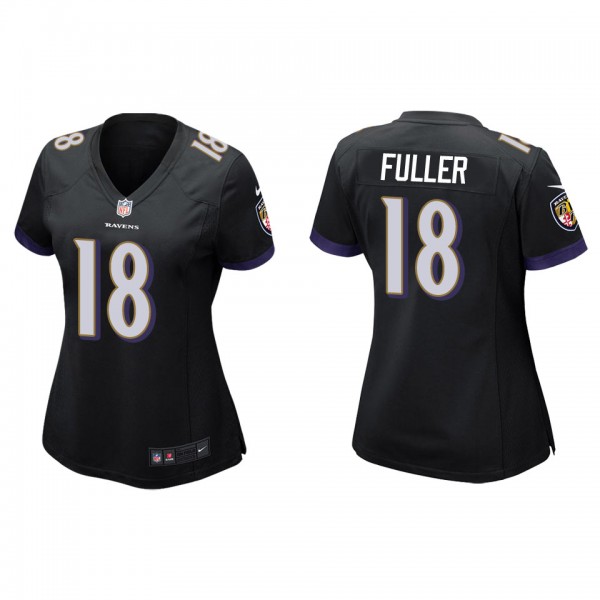 Women's Baltimore Ravens Kyle Fuller Black Game Je...