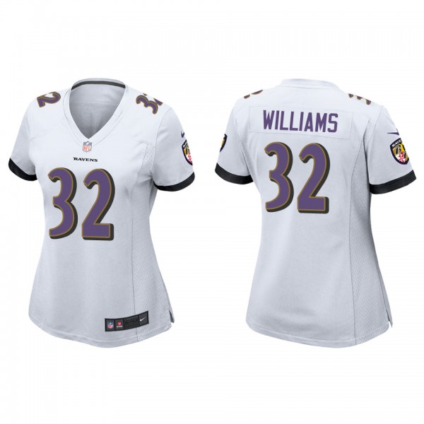 Women's Baltimore Ravens Marcus Williams White Gam...