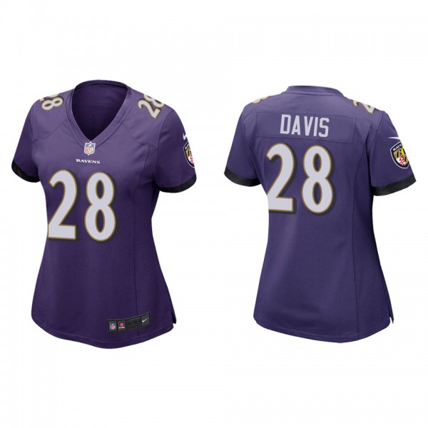 Women's Baltimore Ravens Mike Davis Purple Game Je...