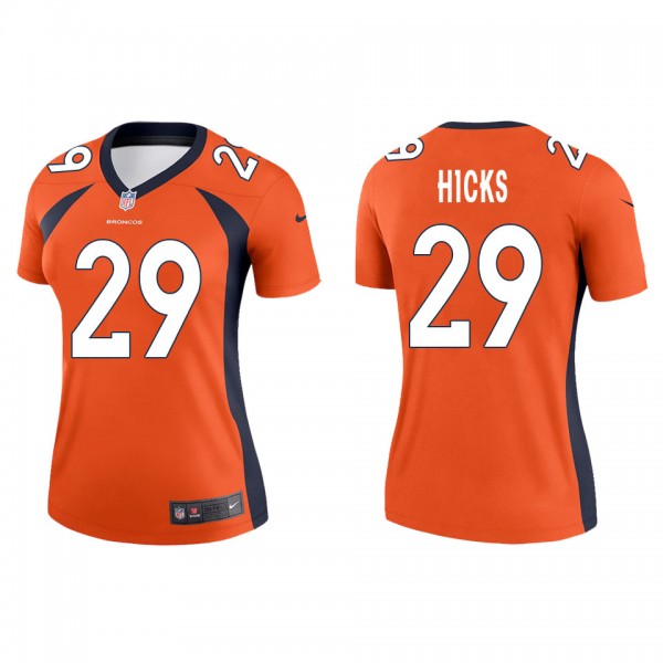 Women's Denver Broncos Faion Hicks Orange Legend J...
