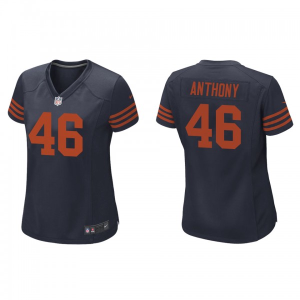Women's Chicago Bears Andre Anthony Navy Throwback...