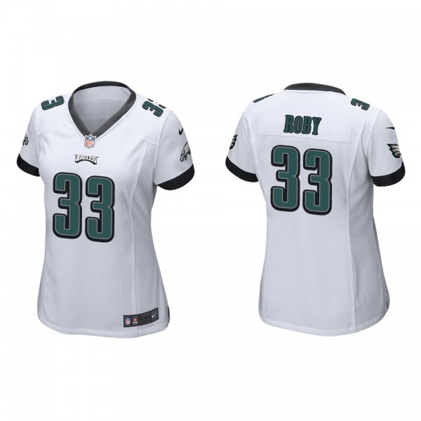 Women's Bradley Roby Eagles White Game Jersey