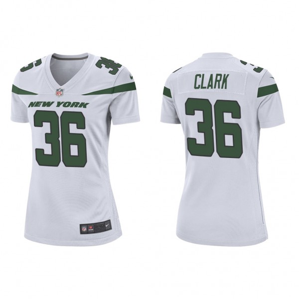 Women's Chuck Clark New York Jets White Game Jerse...