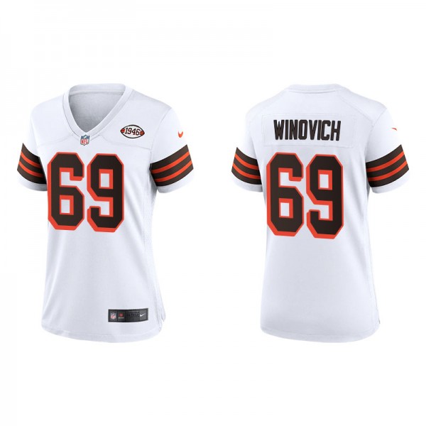 Women's Chase Winovich Cleveland Browns White 1946 Collection Game Jersey