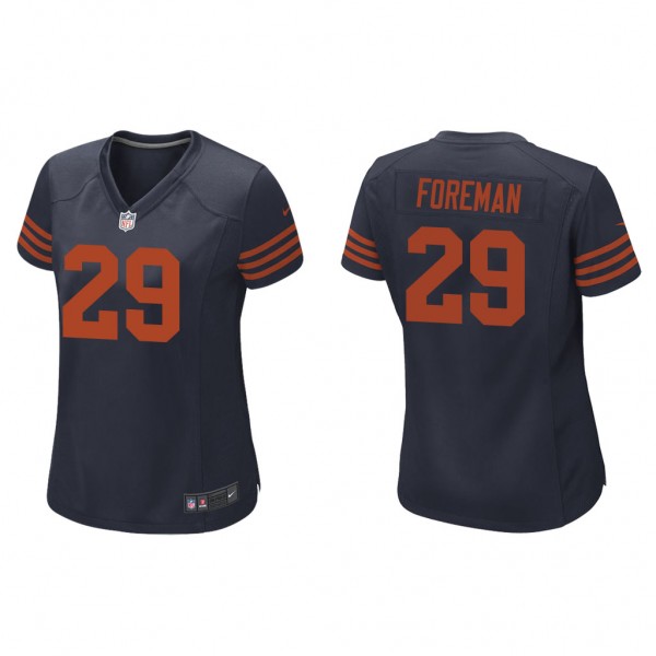 Women's D'Onta Foreman Chicago Bears Navy Throwbac...