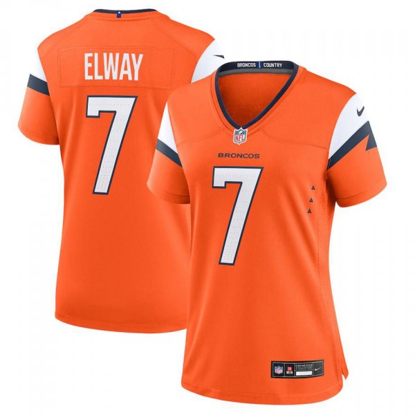 Women's Denver Broncos John Elway Orange Retired P...