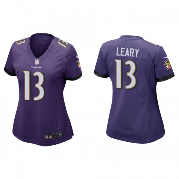 Women's Devin Leary Baltimore Ravens Purple Game J...