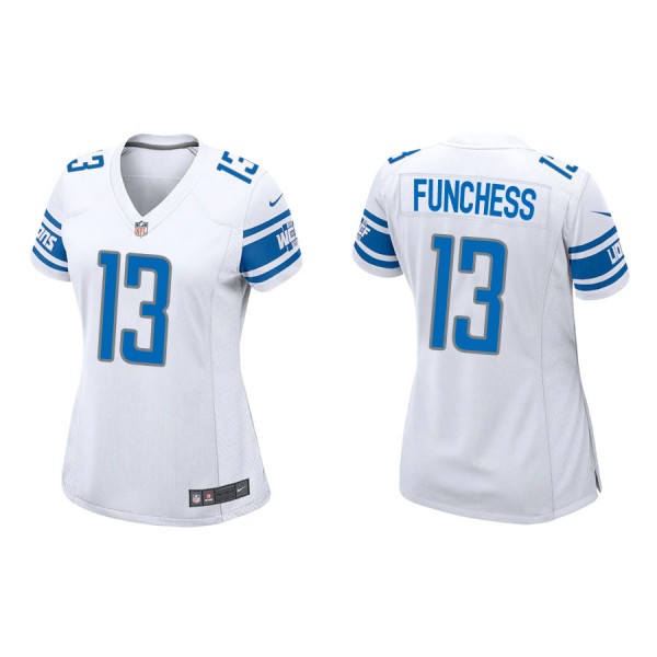 Women's Funchess Lions White Game Jersey