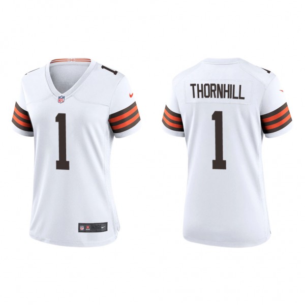 Women's Juan Thornhill Cleveland Browns White Game...