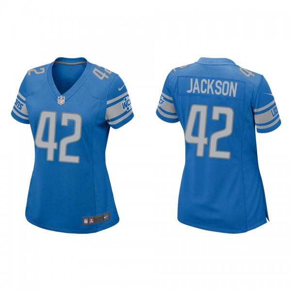 Women's Detroit Lions Justin Jackson Blue Game Jer...