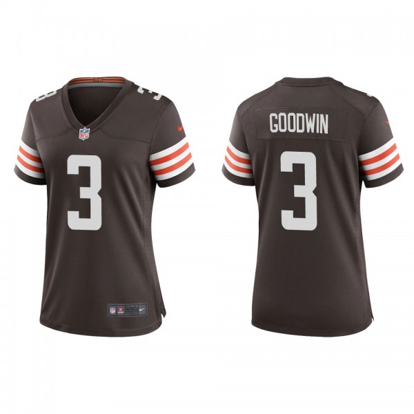 Women's Cleveland Browns Marquise Goodwin Brown Ga...