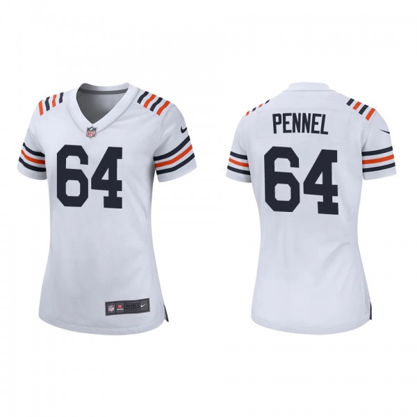 Women's Chicago Bears Mike Pennel White Classic Ga...
